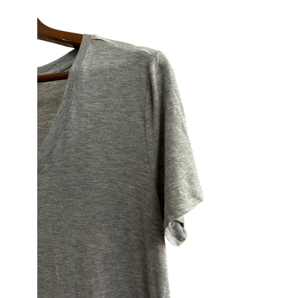 Sonoma Intimates Everyday Sleep‎ Shirt Maxi Dress Gray Size L V Neck Side Slits - Picture 3 of 5